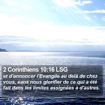 2 Corinthiens 10:16 LSG Bible Verse Image