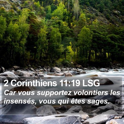 2 Corinthiens 11:19 LSG Bible Verse Image