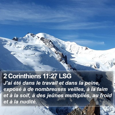 2 Corinthiens 11:27 LSG Bible Verse Image