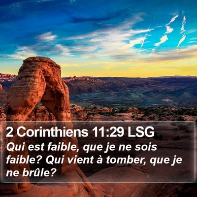 2 Corinthiens 11:29 LSG Bible Verse Image