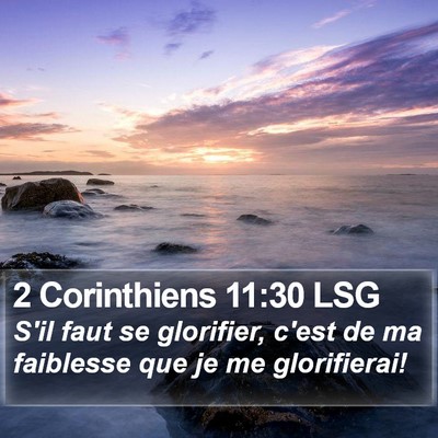 2 Corinthiens 11:30 LSG Bible Verse Image