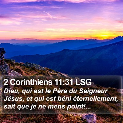 2 Corinthiens 11:31 LSG Bible Verse Image