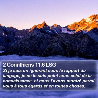 2 Corinthiens 11:6 LSG Bible Verse Image
