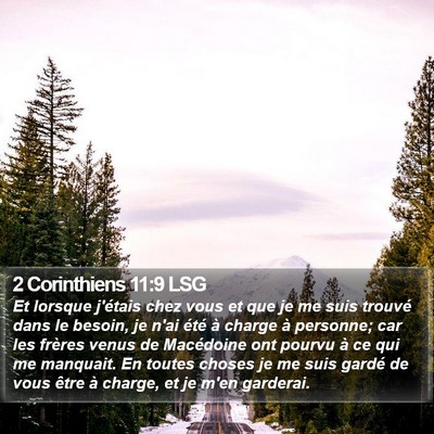 2 Corinthiens 11:9 LSG Bible Verse Image