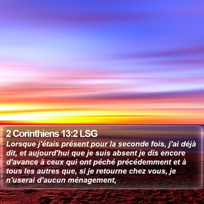 2 Corinthiens 13:2 LSG Bible Verse Image