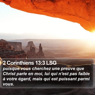 2 Corinthiens 13:3 LSG Bible Verse Image