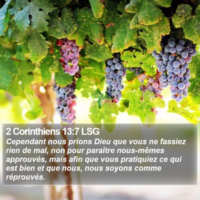 2 Corinthiens 13:7 LSG Bible Verse Image