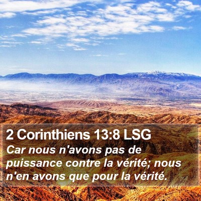 2 Corinthiens 13:8 LSG Bible Verse Image