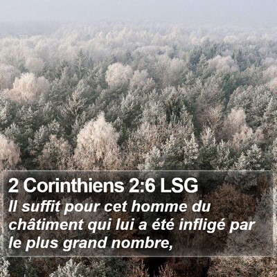2 Corinthiens 2:6 LSG Bible Verse Image