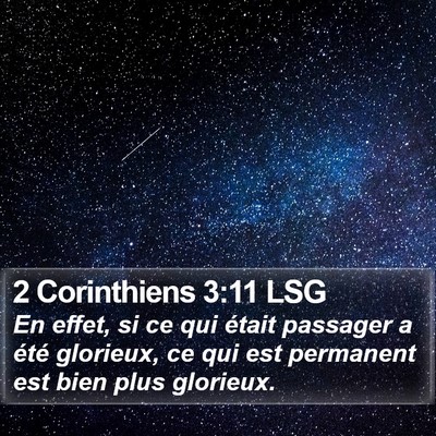 2 Corinthiens 3:11 LSG Bible Verse Image