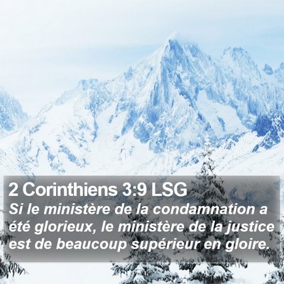 2 Corinthiens 3:9 LSG Bible Verse Image