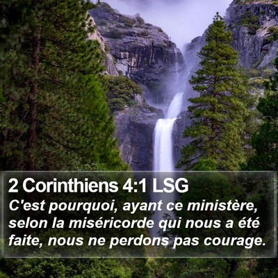 2 Corinthiens 4:1 LSG Bible Verse Image