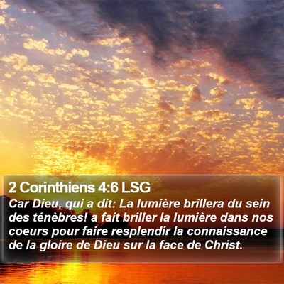 2 Corinthiens 4:6 LSG Bible Verse Image
