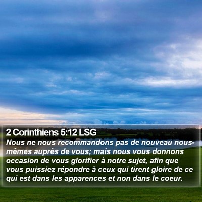 2 Corinthiens 5:12 LSG Bible Verse Image