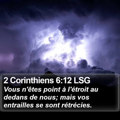 2 Corinthiens 6:12 LSG Bible Verse Image