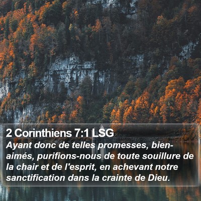 2 Corinthiens 7:1 LSG Bible Verse Image