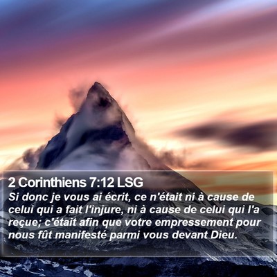 2 Corinthiens 7:12 LSG Bible Verse Image
