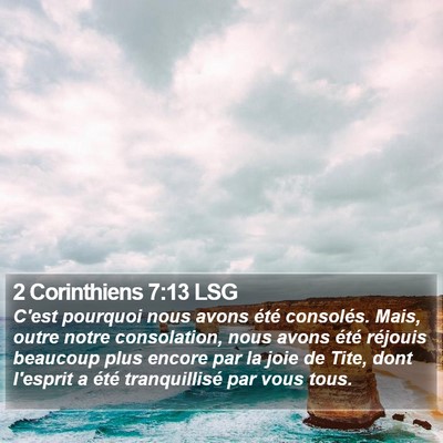 2 Corinthiens 7:13 LSG Bible Verse Image