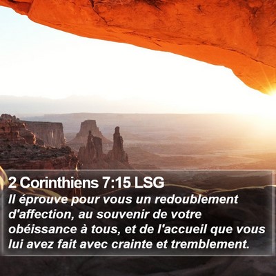 2 Corinthiens 7:15 LSG Bible Verse Image