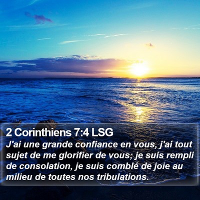 2 Corinthiens 7:4 LSG Bible Verse Image
