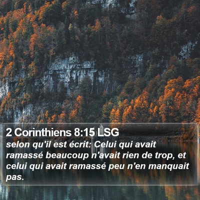 2 Corinthiens 8:15 LSG Bible Verse Image
