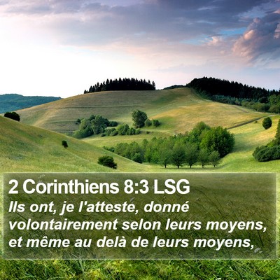 2 Corinthiens 8:3 LSG Bible Verse Image