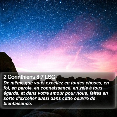 2 Corinthiens 8:7 LSG Bible Verse Image