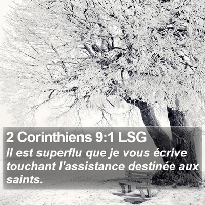 2 Corinthiens 9:1 LSG Bible Verse Image