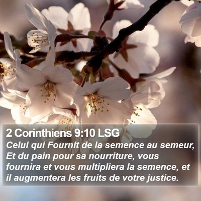 2 Corinthiens 9:10 LSG Bible Verse Image