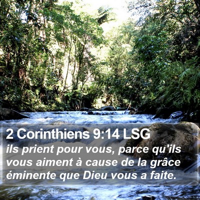 2 Corinthiens 9:14 LSG Bible Verse Image