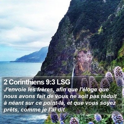 2 Corinthiens 9:3 LSG Bible Verse Image