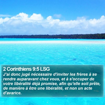 2 Corinthiens 9:5 LSG Bible Verse Image