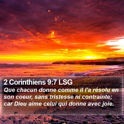 2 Corinthiens 9:7 LSG Bible Verse Image