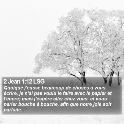 2 Jean 1:12 LSG Bible Verse Image