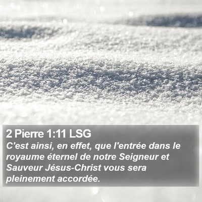 2 Pierre 1:11 LSG Bible Verse Image