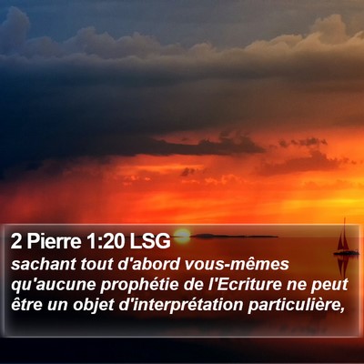 2 Pierre 1:20 LSG Bible Verse Image