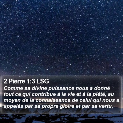 2 Pierre 1:3 LSG Bible Verse Image