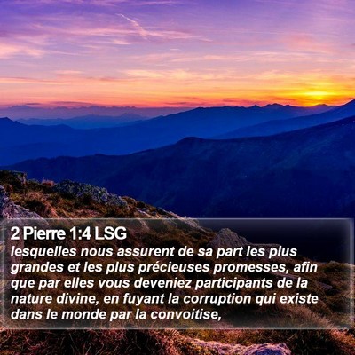 2 Pierre 1:4 LSG Bible Verse Image