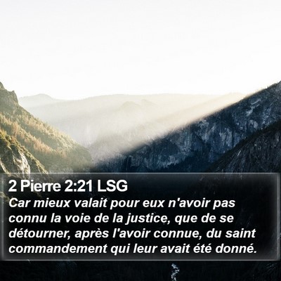 2 Pierre 2:21 LSG Bible Verse Image