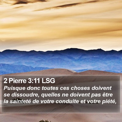 2 Pierre 3:11 LSG Bible Verse Image