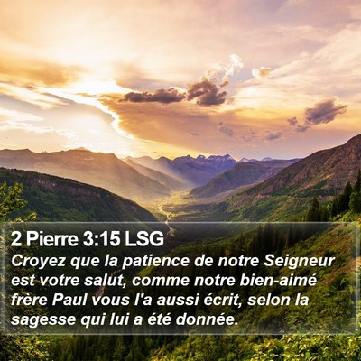 2 Pierre 3:15 LSG Bible Verse Image