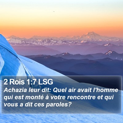 2 Rois 1:7 LSG Bible Verse Image