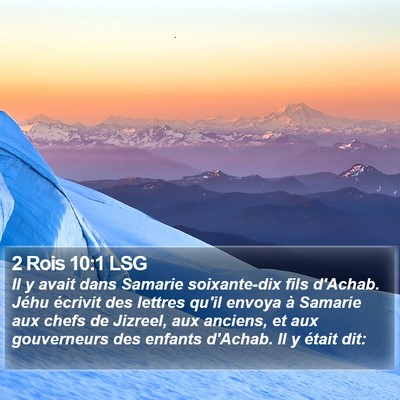 2 Rois 10:1 LSG Bible Verse Image