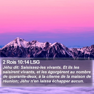 2 Rois 10:14 LSG Bible Verse Image