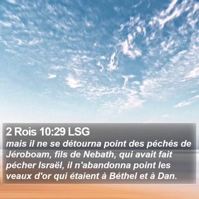 2 Rois 10:29 LSG Bible Verse Image