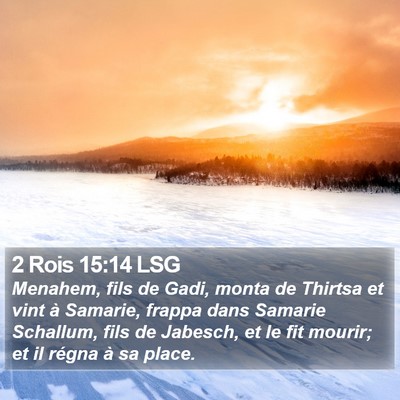 2 Rois 15:14 LSG Bible Verse Image