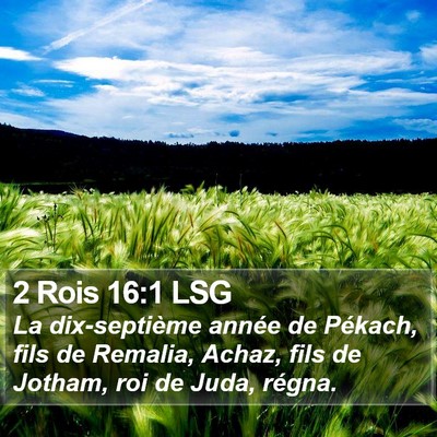 2 Rois 16:1 LSG Bible Verse Image