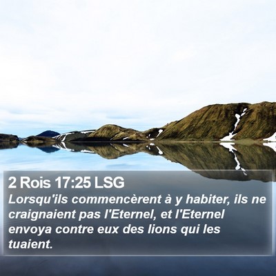 2 Rois 17:25 LSG Bible Verse Image
