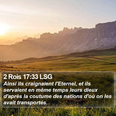 2 Rois 17:33 LSG Bible Verse Image