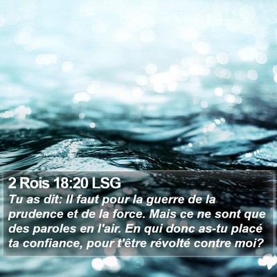 2 Rois 18:20 LSG Bible Verse Image